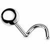 Titanium Nose Screw Solid Round Ball Push-In