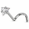 Titanium Nose Screw Triangle Stone Prong Setting Push-In