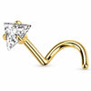 Titanium Nose Screw Triangle Stone Prong Setting Push-In