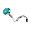 Titanium Nose Screw Bezel Set Natural Stone Push-In