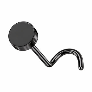 Titanium Nose Screw Round Circle Shape Push-In