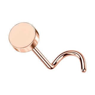 Titanium Nose Screw Round Circle Shape Push-In