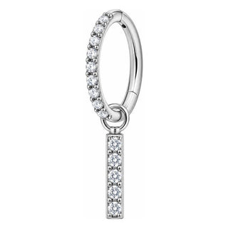 Titanium Ring Zirconia Bar Dangle Clicker