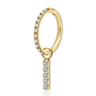 Titanium Ring Zirconia Bar Dangle Clicker