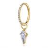Titanium Ring Rhombus Dangle Zirconia Clicker
