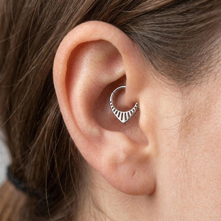 Titanium Ring Tribal Teardrop Clicker