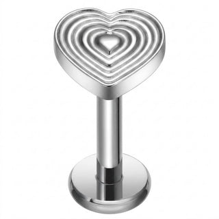 Titanium Labret Heart Internally Threaded