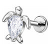 Titanium Labret Turtle Zirconia Internally Threaded