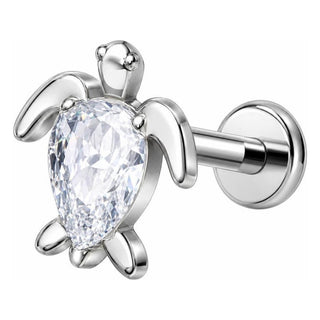 Titanium Labret Turtle Zirconia Internally Threaded
