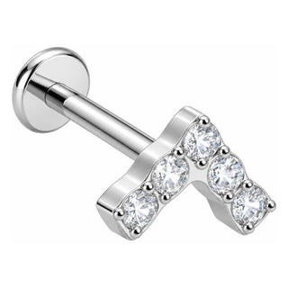 Titanium Labret Arrow Zirconia Push-In
