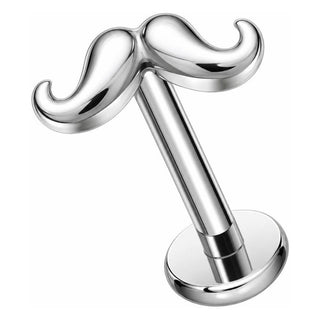 Titanium Labret Mustache Internally Threaded