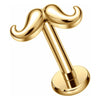 Titanium Labret Mustache Internally Threaded