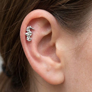Titanium Labret Seahorse Internally Threaded