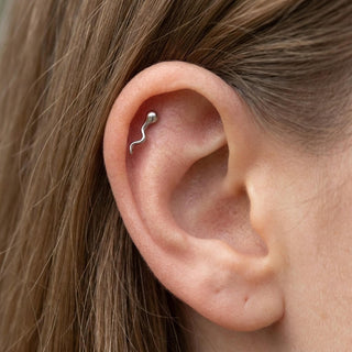 Titanium Labret Snake Internally Threaded