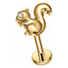 Titanium Labret Squirrel Zirconia Internally Threaded