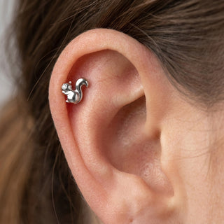 Titanium Top Squirrel with Stone Eye Internally Threaded – getragen