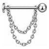 Titanium Labret Double Chain