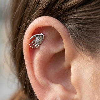 Titanium Labret Hand Zirconia Internally Threaded