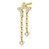 Titanium Top Star Outline With Double Chain Internally Threaded