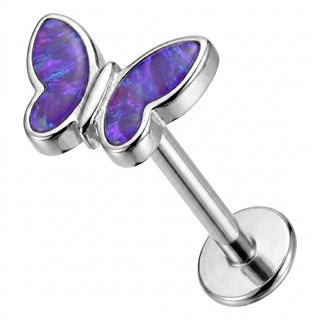 Titanium Labret Butterfly Internally Threaded