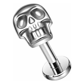 Titanium Labret Skull Internally Threaded