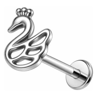 Titanium Labret Swan Internally Threaded