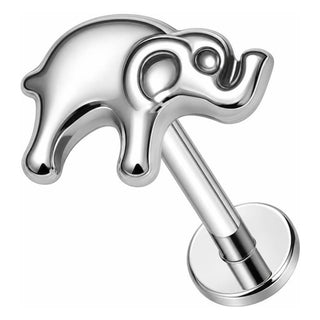 Titanium Labret Elephant Internally Threaded