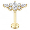 Titanium Labret Marquise Zirconia Cluster Internally Threaded