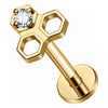 Titanium Labret Honeycomb Zirconia Internally Threaded