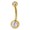 Belly Button Piercing Double Round Stone