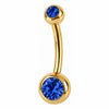 Belly Button Piercing Double Round Stone