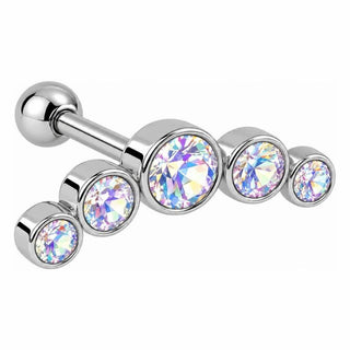 Barbell Five Stone Curved Cluster