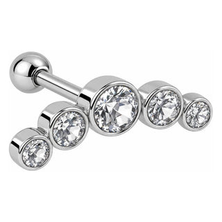 Barbell Five Stone Curved Cluster