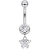 Belly Button Piercing Dangling Stone Butterfly Internally Threaded