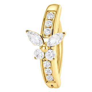 Belly Button Piercing Butterfly With Clear Stones Clicker