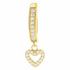 Belly Button Piercing Dangling Open Heart With Stones Clicker